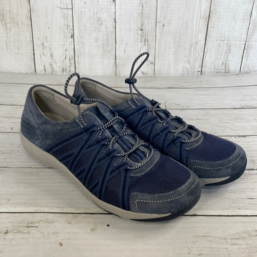 Dansko Honor Blue Suede Womens Comfort Sneaker